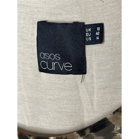 ASOS Curve Leopard Print Maxi Dress Size 14 - Picture 8 of 12